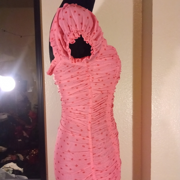 Pink Ruffled Mini Dress - Picture 8 of 8